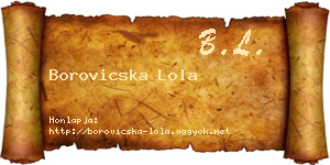 Borovicska Lola névjegykártya